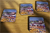Cork drink coaster showing Aerial Photograph of Southampton - St Mary's Stadium
