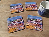 Cork drink coaster showing Aerial Photograph of Southampton - St Mary's Stadium