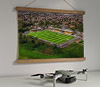 42cm / 16.5" poster hanger with 12x16" landscape print showing Aerial Photograph of Southport - Merseyrail Community Stadium
