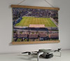 42cm / 16.5" poster hanger with 12x16" landscape print showing Aerial Photograph of Spennymoor Town - Brewery Field