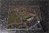 Rectangular glass cuttingboard showing Aerial Photograph of Stenhousemuir - Ochilview Park