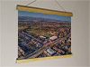42cm / 16.5" poster hanger with 12x16" landscape print showing Aerial Photograph of Stenhousemuir - Ochilview Park