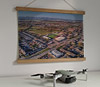 42cm / 16.5" poster hanger with 12x16" landscape print showing Aerial Photograph of Stenhousemuir - Ochilview Park