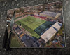 Wooden cork placemat showing Aerial Photograph of Stenhousemuir - Ochilview Park