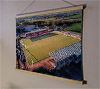 A 62cm / 24.4" poster hanger with 18x24" landscape print showing Aerial Photograph of Stirling Albion - Forthbank Stadium