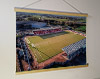 A 62cm / 24.4" poster hanger with 18x24" landscape print showing Aerial Photograph of Stirling Albion - Forthbank Stadium