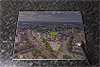 Rectangular glass cuttingboard showing Aerial Photograph of Stockport County - Edgeley Park