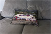 Custom Printed Canvas Cushion showing Aerial Photograph of Stoke City - Britannia Stadium