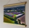 42cm / 16.5" poster hanger with 12x16" landscape print showing Aerial Photograph of Swindon Town - The County Ground