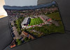 Custom Printed Canvas Cushion showing Aerial Photograph of Swindon Town - The County Ground
