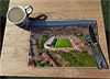 Wooden cork placemat showing Aerial Photograph of Swindon Town - The County Ground