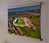 A 62cm / 24.4" poster hanger with 18x24" landscape print showing Aerial Photograph of Swindon Town - The County Ground
