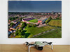 Fine Art Poster showing Aerial Photograph of Swindon Town - The County Ground
