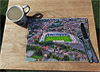 Aerial Photograph of Telford United - New Bucks Head Wooden cork placemat showing Aerial Photograph of Telford United - New Bucks Head