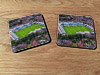 Cork drink coaster showing Aerial Photograph of Telford United - New Bucks Head