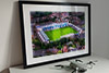 Extra Large Classic Mounted and Framed Fine Art Print showing Aerial Photograph of Telford United - New Bucks Head
