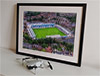 Extra Large Classic Mounted and Framed Fine Art Print showing Aerial Photograph of Telford United - New Bucks Head