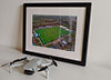 Classic Mounted and Framed Fine Art Print showing Aerial Photograph of Tonbridge Angels - Longmead Stadium