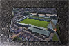 Rectangular glass cuttingboard showing Aerial Photograph of Torquay United - Plainmoor