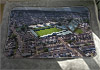 Large white fleece Blanket showing Aerial Photograph of Torquay United - Plainmoor