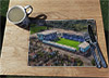 Wooden cork placemat showing Aerial Photograph of Tranmere Rovers - Prenton Park