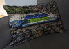Custom Printed Canvas Cushion showing Aerial Photograph of Tranmere Rovers - Prenton Park