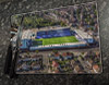 Wooden cork placemat showing Aerial Photograph of Tranmere Rovers - Prenton Park Wooden cork placemat showing Aerial Photograph of Tranmere Rovers - Prenton Park