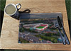 Wooden cork placemat showing Aerial Photograph of Walsall - Bescot Stadium