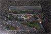 Rectangular glass cuttingboard showing Aerial Photograph of Walsall - Bescot Stadium
