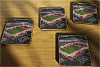 Cork drink coaster showing Aerial Photograph of Walsall - Bescot Stadium