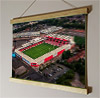 42cm / 16.5" poster hanger with 12x16" landscape print showing Aerial Photograph of Walsall - Bescot Stadium 42cm / 16.5" poster hanger with 12x16" landscape print showing Aerial Photograph of Walsall - Bescot Stadium