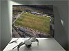 Fine Art Canvas showing Aerial Photograph of Warrington Town - Cantilever Park