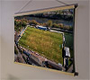 A 62cm / 24.4" poster hanger with 18x24" landscape print showing Aerial Photograph of Warrington Town - Cantilever Park