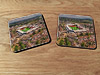 Cork drink coaster showing Aerial Photograph of Watford - Vicarage Road