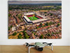 Fine Art Poster showing Aerial Photograph of Watford - Vicarage Road