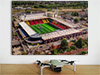 Fine Art Poster showing Aerial Photograph of Watford - Vicarage Road Fine Art Poster showing Aerial Photograph of Watford - Vicarage Road