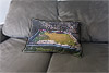 Custom Printed Canvas Cushion showing Aerial Photograph of Wellling United - Park View Road