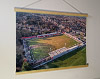 A 62cm / 24.4" poster hanger with 18x24" landscape print showing Aerial Photograph of Wellling United - Park View Road
