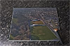 Rectangular glass cuttingboard showing Aerial Photograph of Wellling United - Park View Road