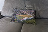 Custom Printed Canvas Cushion showing Aerial Photograph of Wellling United - Park View Road