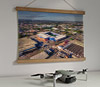 42cm / 16.5" poster hanger with 12x16" landscape print showing Aerial Photograph of West Bromwich Albion - The Hawthorns