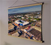 A 62cm / 24.4" poster hanger with 18x24" landscape print showing Aerial Photograph of West Bromwich Albion - The Hawthorns