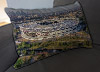 Aerial Photograph of West Ham - Olympic Stadium Custom Printed Canvas Cushion showing Aerial Photograph of West Ham - Olympic Stadium
