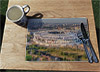 Wooden cork placemat showing Aerial Photograph of West Ham - Olympic Stadium