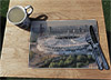 Wooden cork placemat showing Aerial Photograph of West Ham - Olympic Stadium