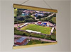 42cm / 16.5" poster hanger with 12x16" landscape print showing Aerial Photograph of Weymouth - Bob Lucas Stadium