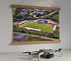 42cm / 16.5" poster hanger with 12x16" landscape print showing Aerial Photograph of Weymouth - Bob Lucas Stadium