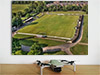 Fine Art Poster showing Aerial Photograph of Winchester City - The City Ground