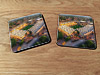Cork drink coaster showing Aerial Photograph of Wolverhampton Wanderers - Molineux