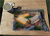 Wooden cork placemat showing Aerial Photograph of Wolverhampton Wanderers - Molineux